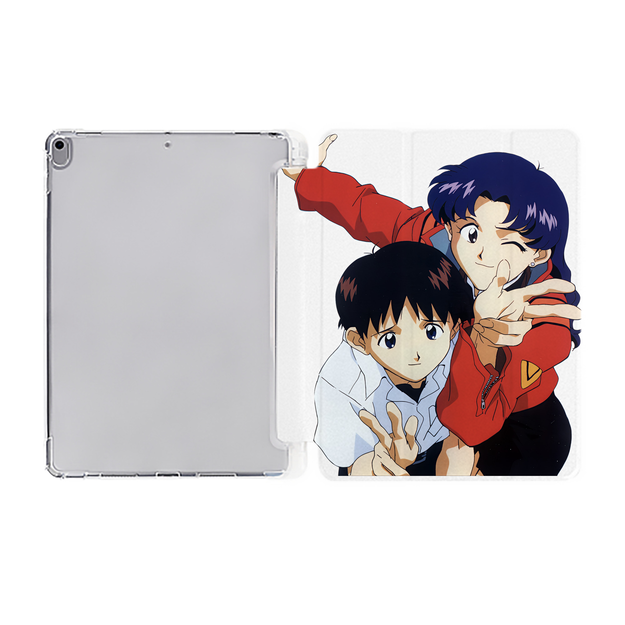 （画像用） EVA 新世紀エヴァンゲリオン IPad ケース ペン収納付き 三つ折りスタンド PUレザー×シリコン 対応機種9.5/10.5/10.9インチ